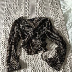 Black Floral Women's Top